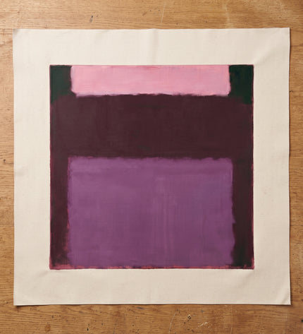 Plum Resonance — flat unstretched canvas with blank margins; digital artwork visualization