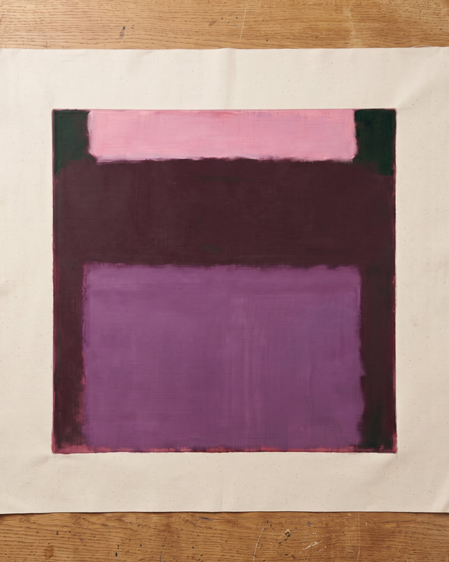 Plum Resonance — flat unstretched canvas with blank margins; digital artwork visualization