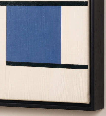 Quiet Crossing — framed corner and paint-surface detail; digital artwork visualization