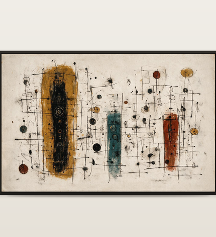 Quiet Machines — full artwork in a black wooden frame