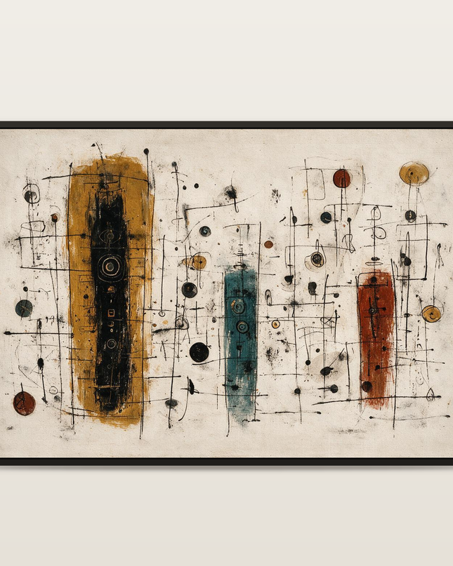 Quiet Machines — full artwork in a black wooden frame
