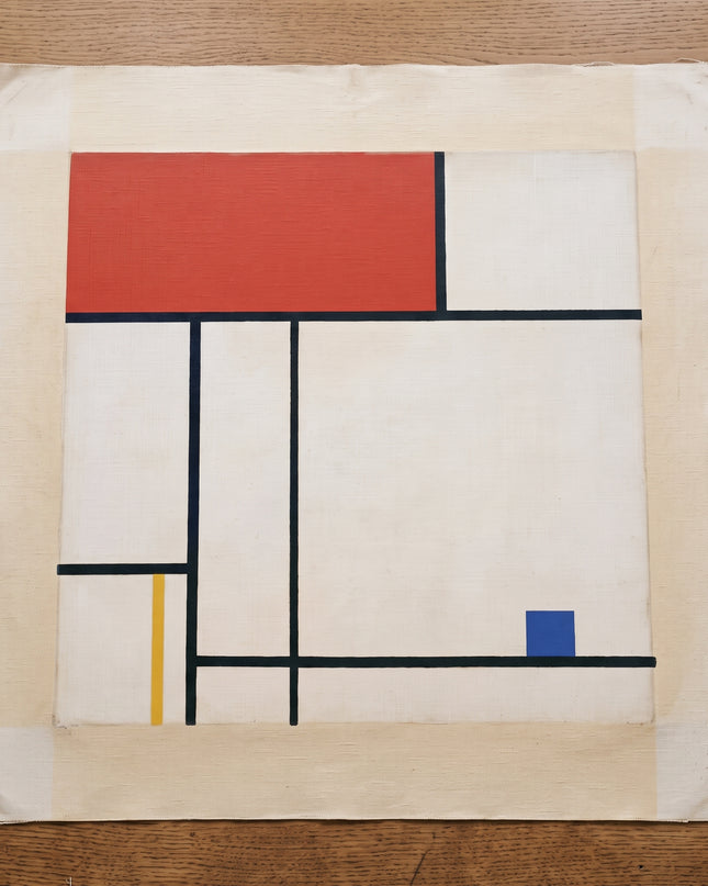 Red Bridge — flat unstretched canvas with blank margins; digital artwork visualization