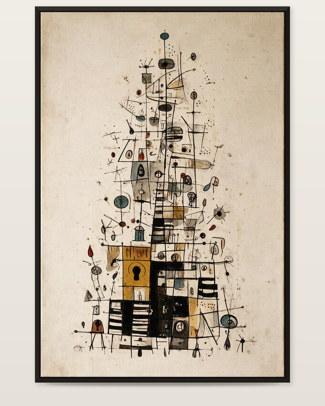 Rising Thoughts — full artwork in a black wooden frame
