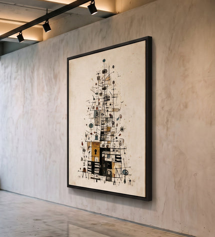Rising Thoughts — framed artwork in a gallery setting