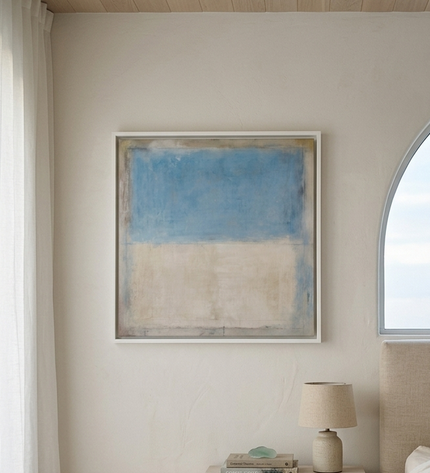 Sea & Sand painting side view in coastal bedroom