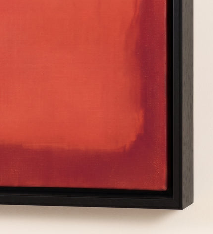 Sienna Glow — framed corner and paint-surface detail; digital artwork visualization