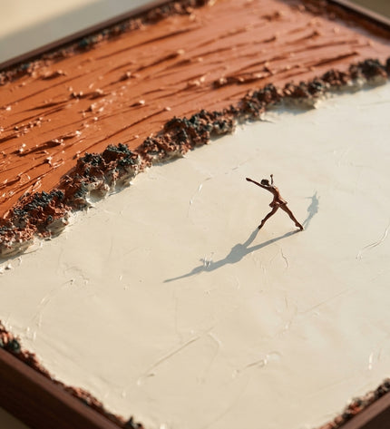 Close-up detail of Solitary Grace showing textured impasto brushstrokes