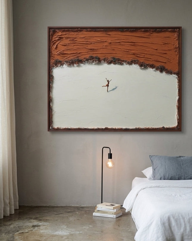 Side view of Solitary Grace framed canvas showing depth and texture