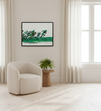 The Breakaway original painting in modern interior