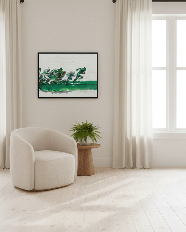 The Breakaway original painting in modern interior