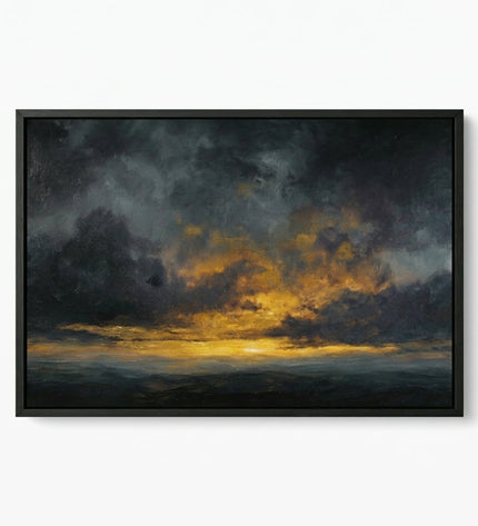 The Last Light hand-painted landscape canvas art in interior setting