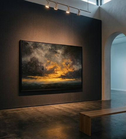 The Last Light displayed in gallery setting