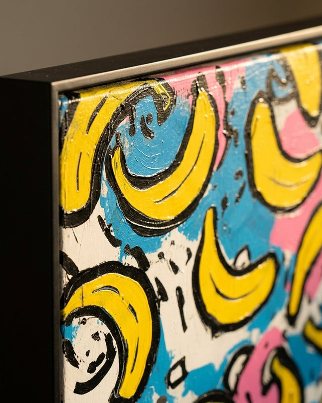Tropical Pop frame corner, black floating frame