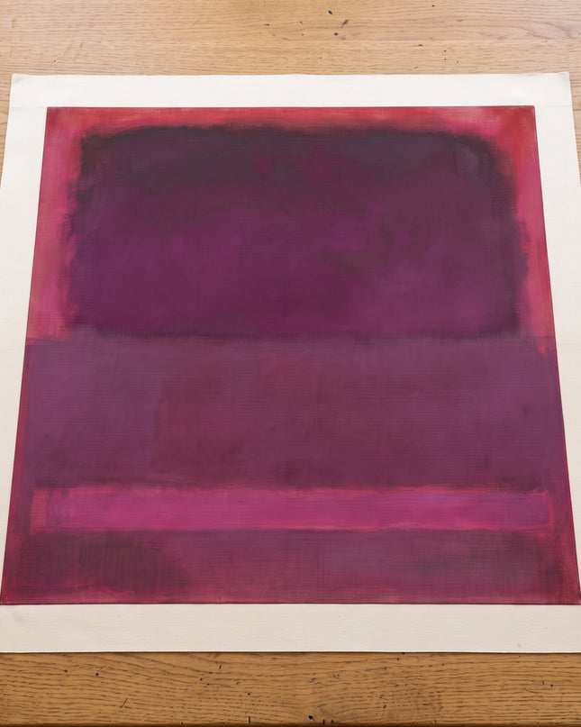 Violet Quiet — flat unstretched canvas with blank margins; digital artwork visualization
