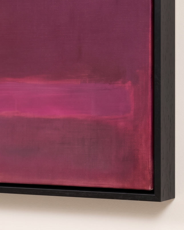 Violet Quiet — framed corner and paint-surface detail; digital artwork visualization