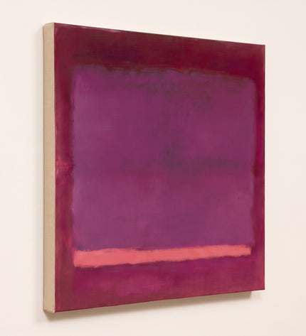 Violet Stillwater — unframed stretched canvas with natural linen sides; digital artwork visualization