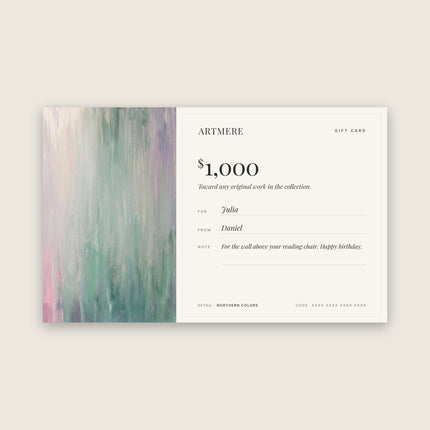 The ARTMERE Gift Card