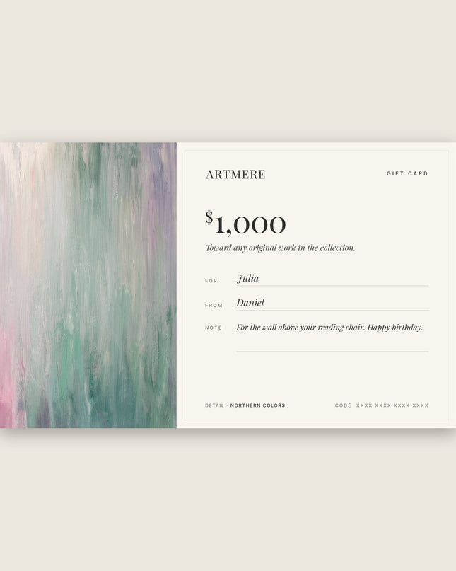 The ARTMERE Gift Card