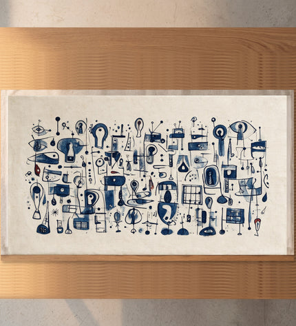 Indigo Paper — artwork on unstretched canvas