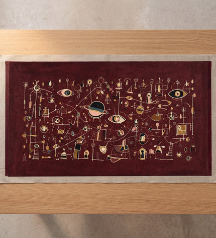Oxblood Orbits — artwork on unstretched canvas
