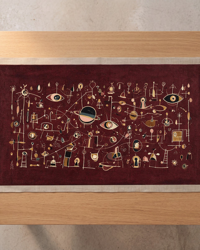 Oxblood Orbits — artwork on unstretched canvas
