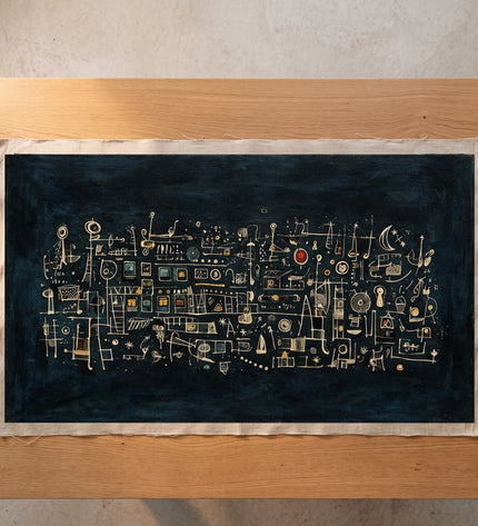 Late Train — artwork on unstretched canvas
