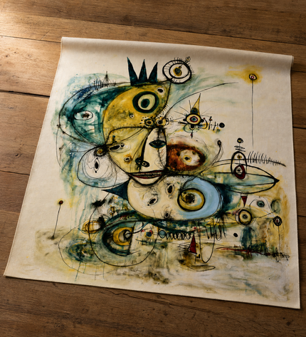 Inner Constellation — unframed Canvas Roll laid flat on a studio table