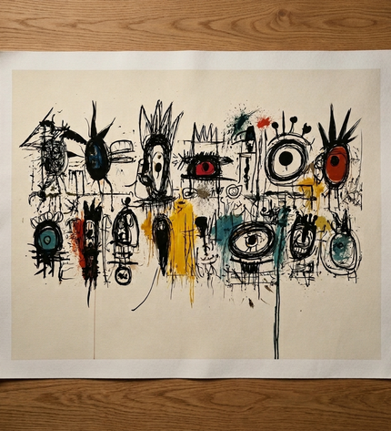 Many Small Kingdoms — unframed Canvas Roll laid flat on a studio table