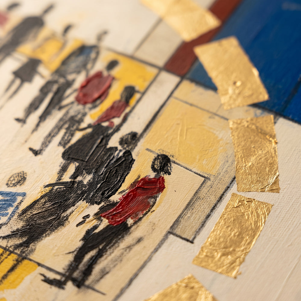 Farbe und Pinselspuren von Ritual in Primary Colors aus der Nähe
