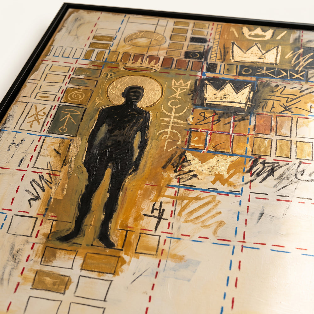 Farbe und Pinselspuren von Golden Witness aus der Nähe
