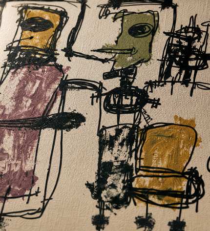 Gathered Voices — close-up showing hand-painted texture and detail