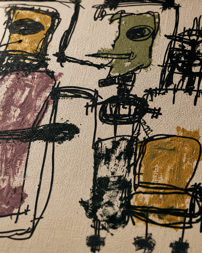 Gathered Voices — close-up showing hand-painted texture and detail