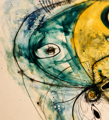 Inner Constellation — close-up showing hand-painted texture and detail