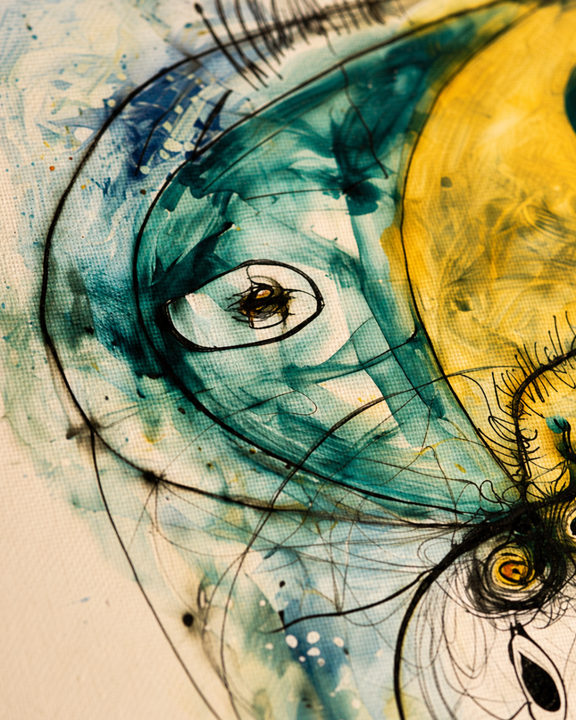 Inner Constellation — close-up showing hand-painted texture and detail