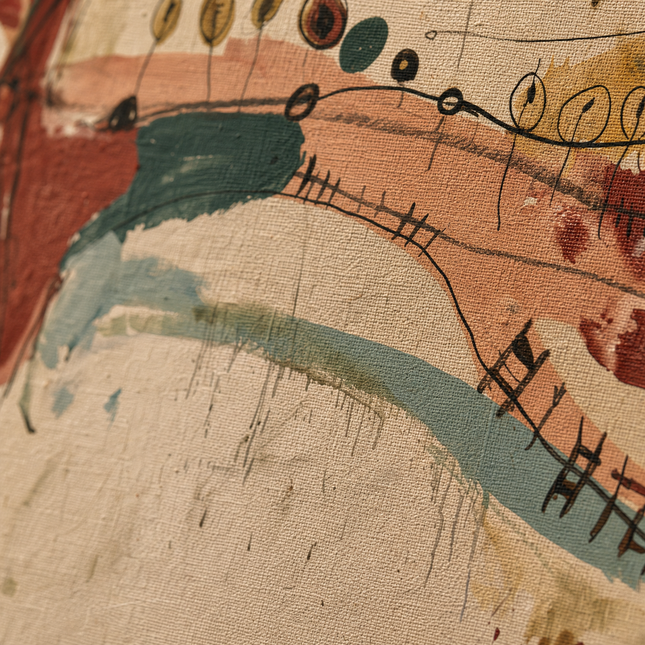 Between Currents — close-up showing hand-painted texture and detail
