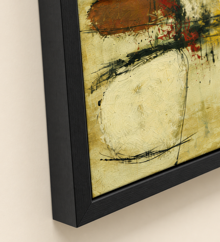 Quiet Satellites — second close-up showing layered brushwork and linework
