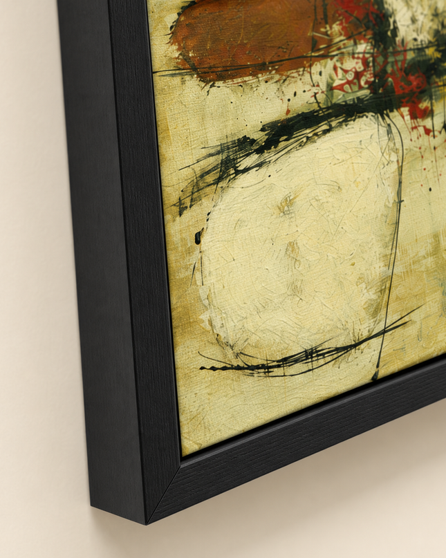Quiet Satellites — second close-up showing layered brushwork and linework