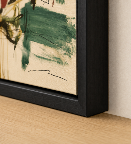 Between Currents — second close-up showing layered brushwork and linework