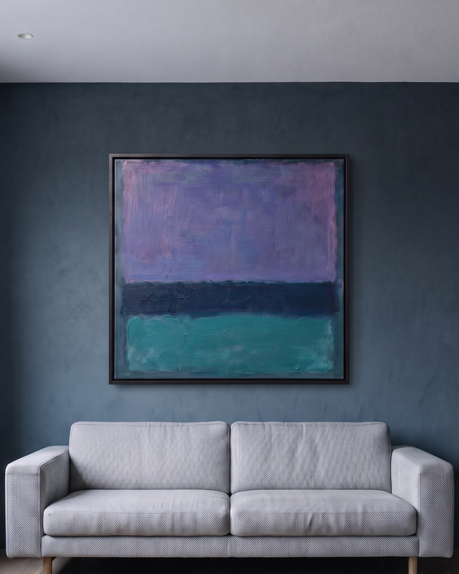 Deep Blue Rest — slightly angled interior view; digital artwork visualization
