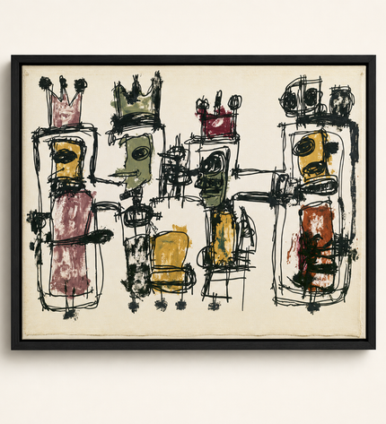 Gathered Voices — original hand-painted abstract artwork on a neutral background