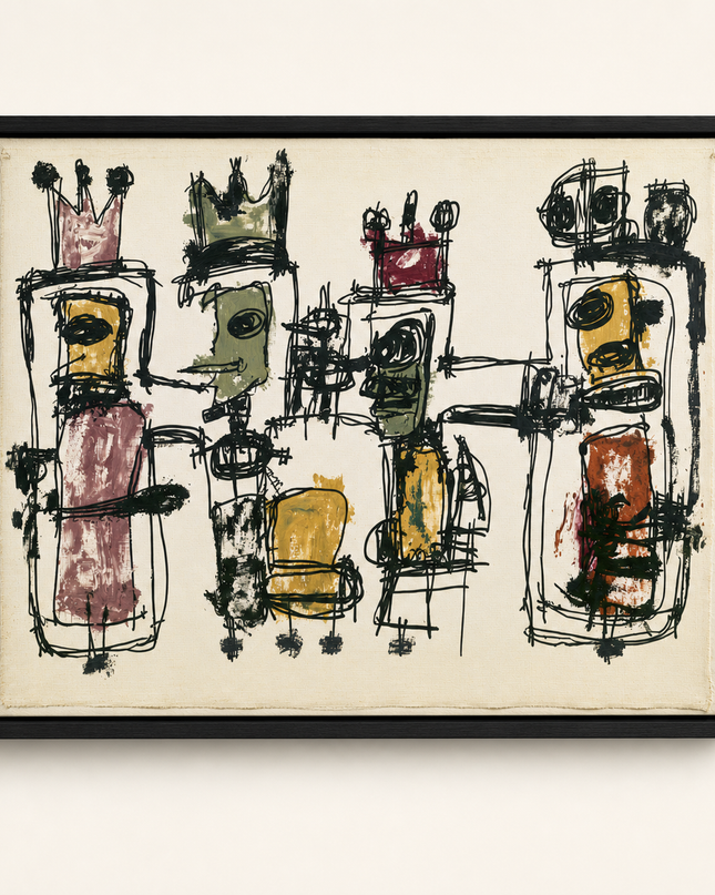Gathered Voices — original hand-painted abstract artwork on a neutral background