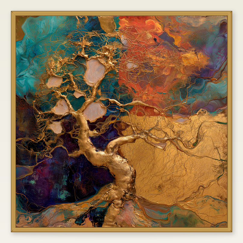 The Golden Thread – framed product view on white
