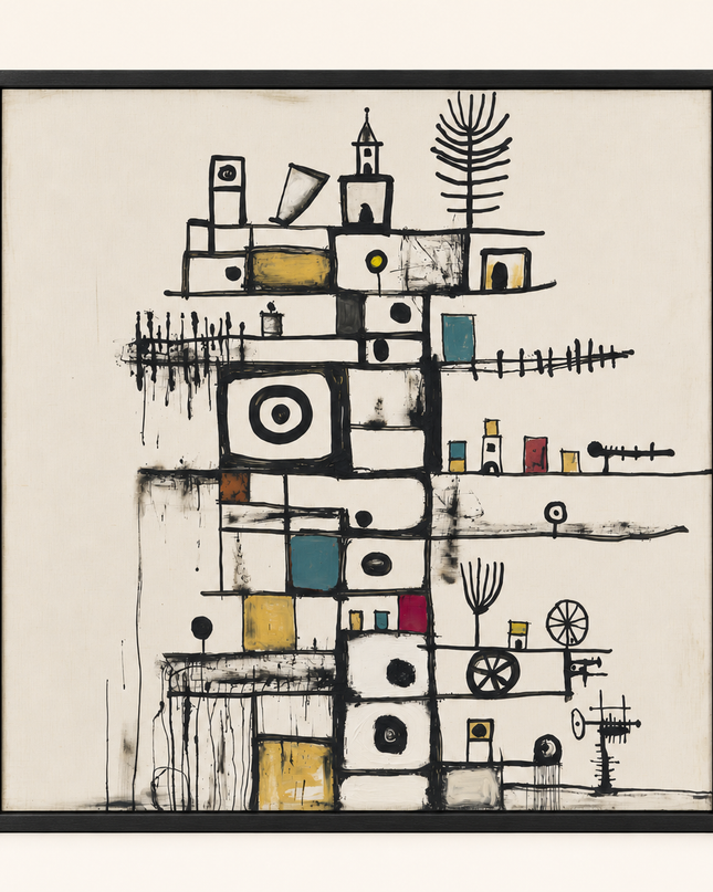Little Monuments — original hand-painted abstract artwork on a neutral background