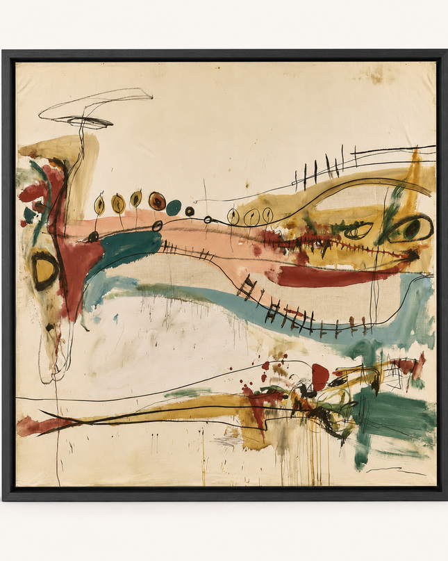 Between Currents — original hand-painted abstract artwork on a neutral background