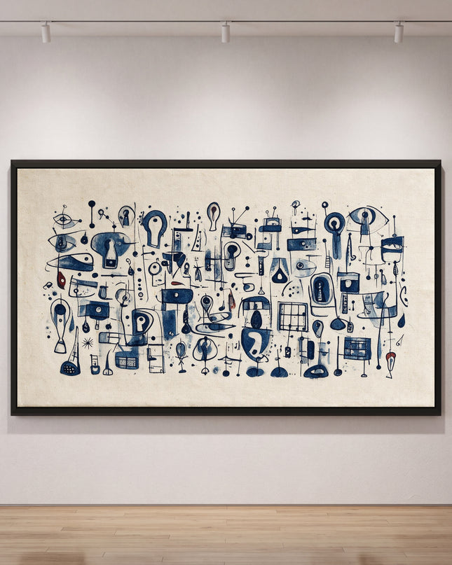 Indigo Paper — framed artwork in a gallery setting