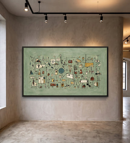 Sage Signals — framed artwork in a gallery setting