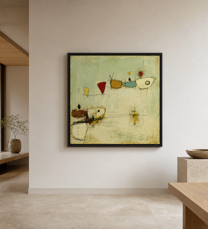 Quiet Satellites — displayed in a contemporary art gallery