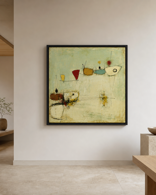 Quiet Satellites — displayed in a contemporary art gallery