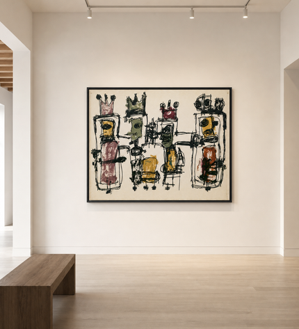 Gathered Voices — displayed in a contemporary art gallery