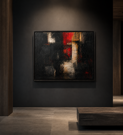 Ember Threshold — displayed alone in a contemporary art gallery